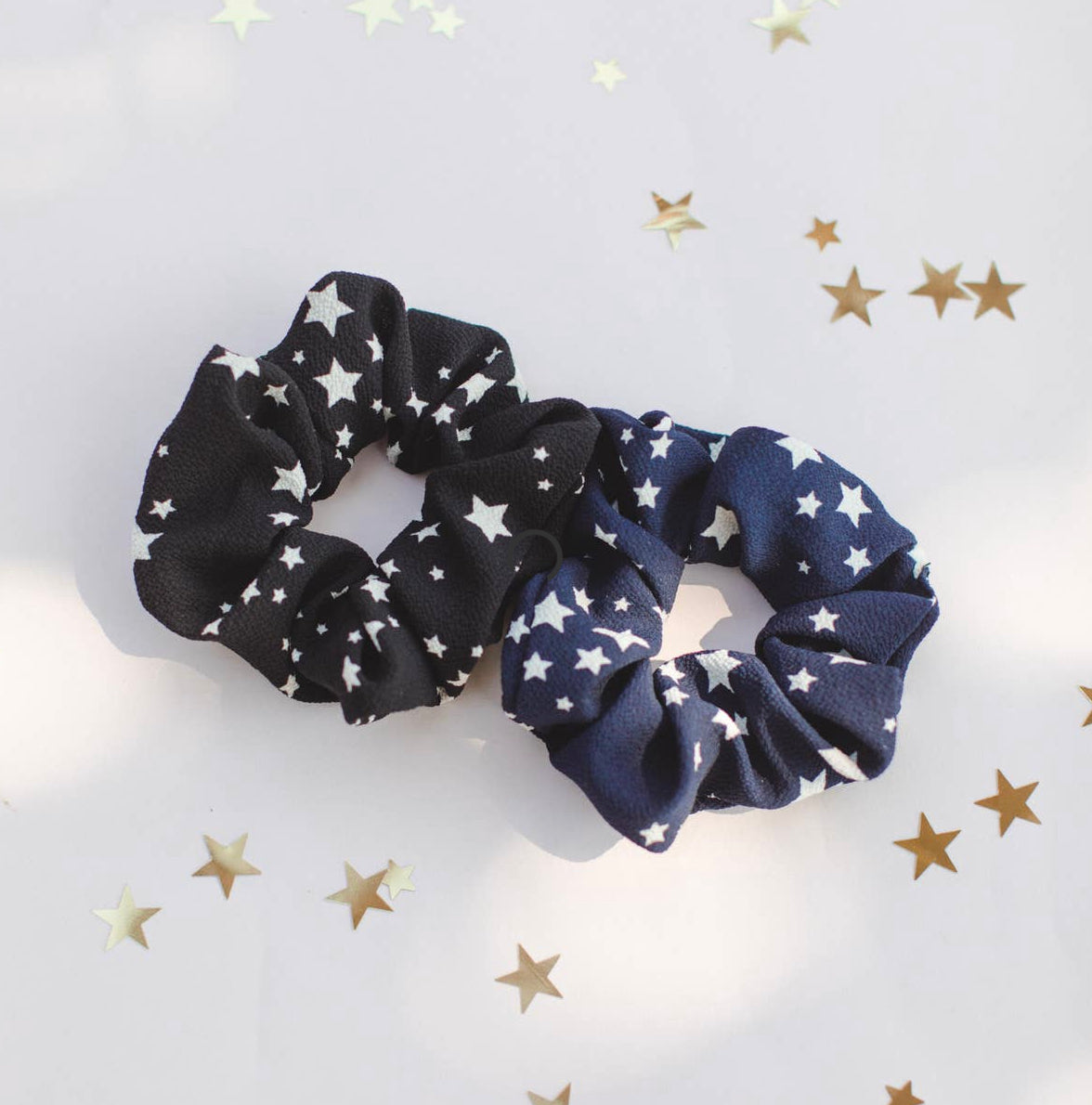 Navy Star Scrunchie