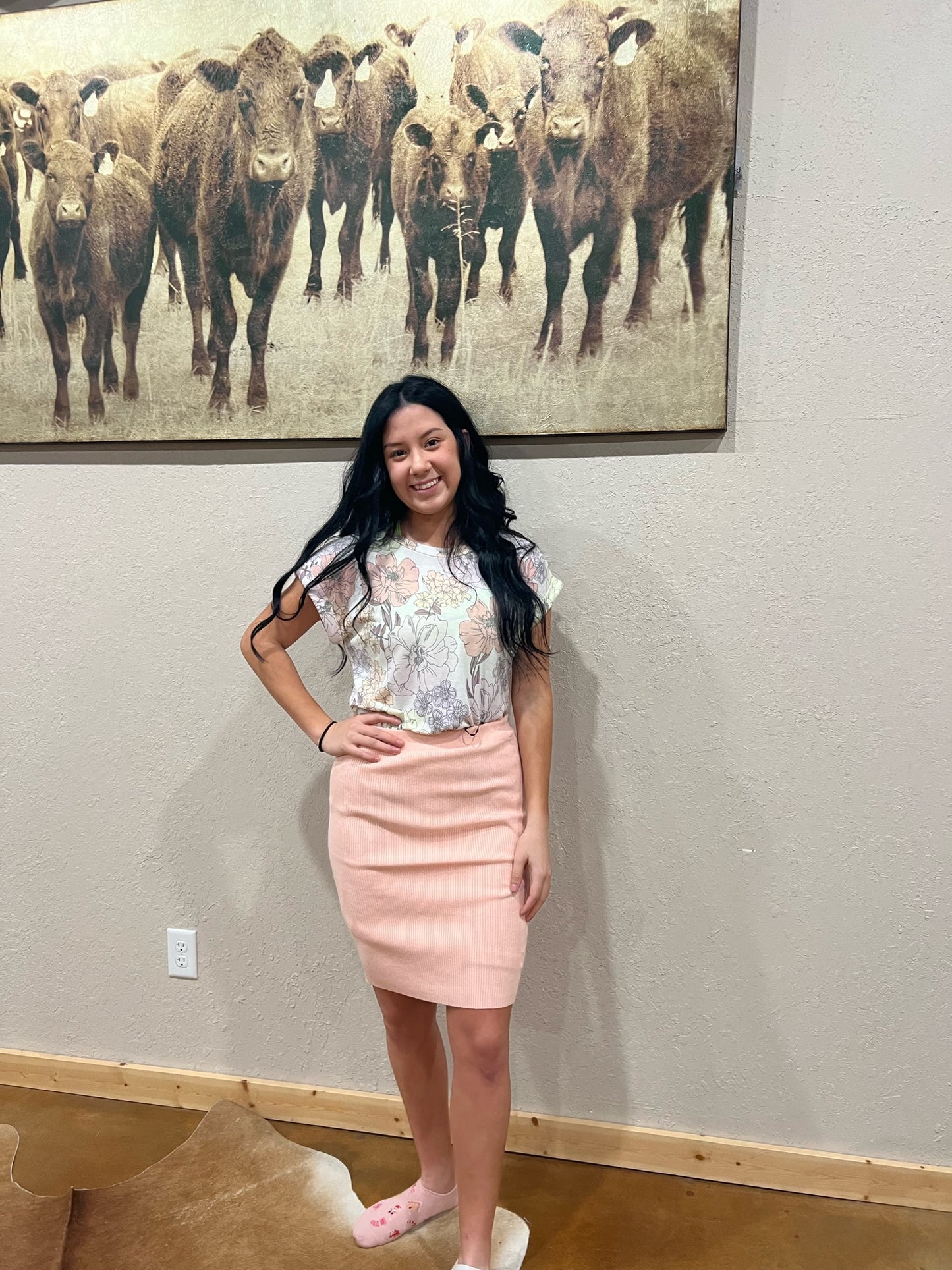 Pencil Skirt(light pink)