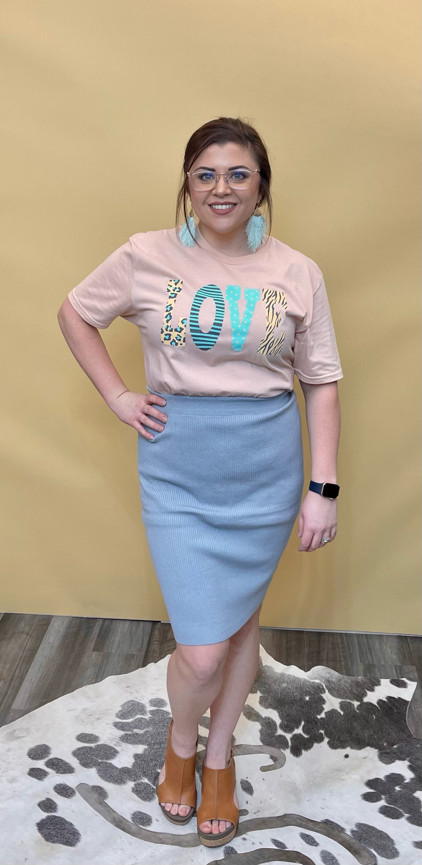 Pencil Skirt(light blue)