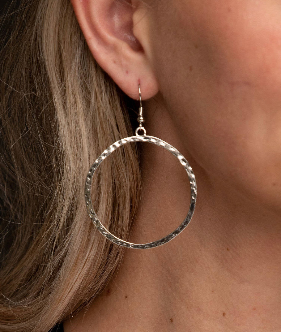 Burnished Silver Earrings