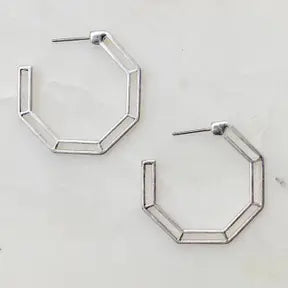 Forever Linked Silver Hoops